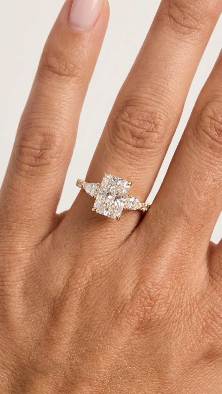 The Charlotte engagement ring on hand