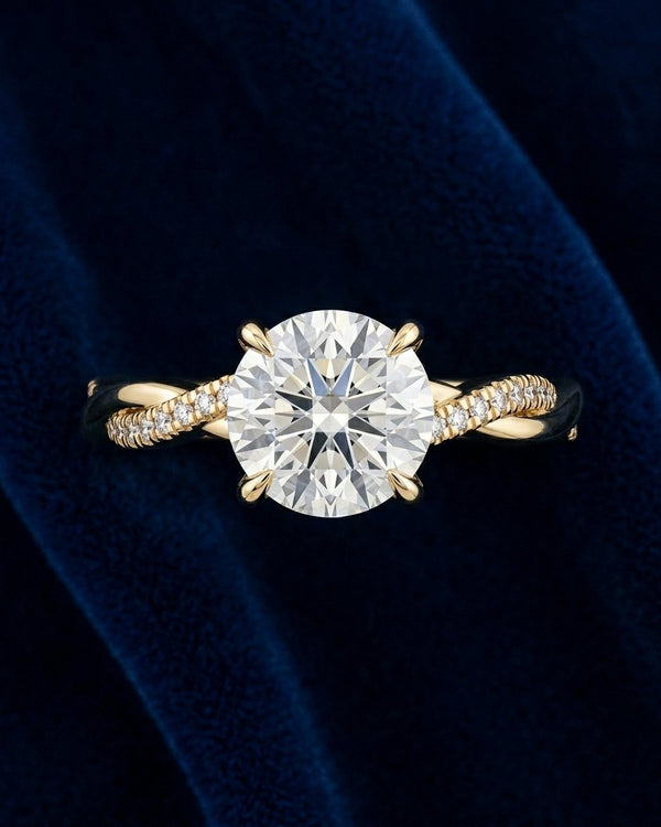 The Sofia Crossover Round Royale engagement ring