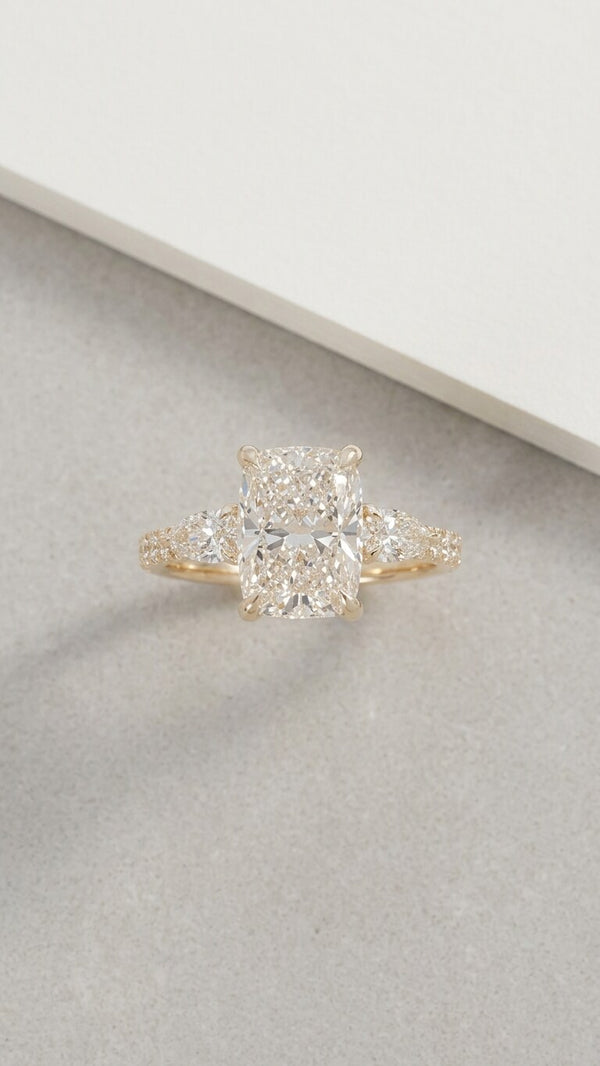The Isabelle Cushion Side Pavé Royale