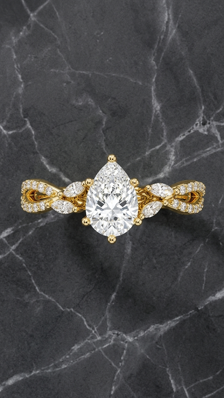 The Valentina Pear Twisted Infinity Royale engagement ring