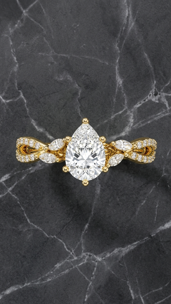The Valentina Pear Twisted Infinity Royale engagement ring